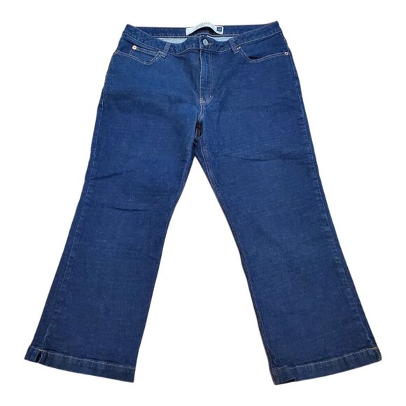 GAP SZ 16 Vintage Y2K Women's Cropped Bootcut Blue Jeans Classic Styling - Picture 1 of 7